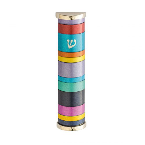 Emanuel Mezuzah Case w/ Rings--Multicolor