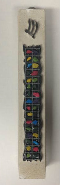 Ceramic Stone Avnei Choshen Mezuzah Case 12cm