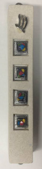 Ceramic Stone Avnei Choshen Mezuzah Case 12cm