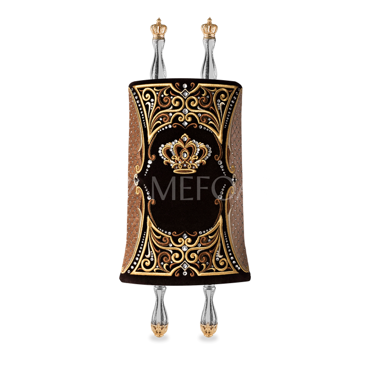 Velvet Torah Mantle - Style #1319 - Brown