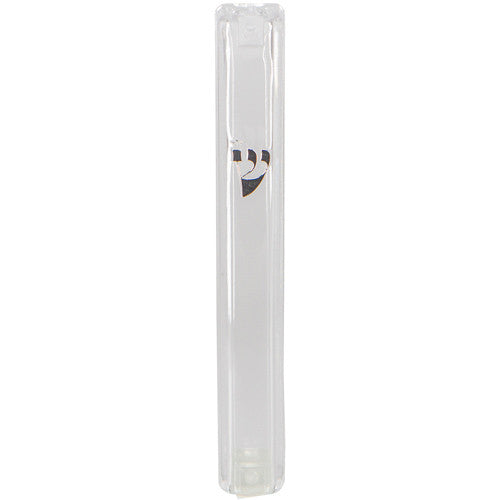 Clear Plastic Mezuzah Case Silver Shin 12cm (MZ-PMC12CS) 28951 22181