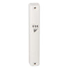 White Plastic Mezuzah Case Gold Shin 12cm (MZ-PMC12WG) 22623
