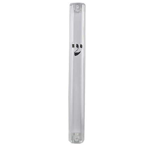Clear Plastic Mezuzah Case Silver Shin 15cm (MZ-PMC15CS) 22269 28952