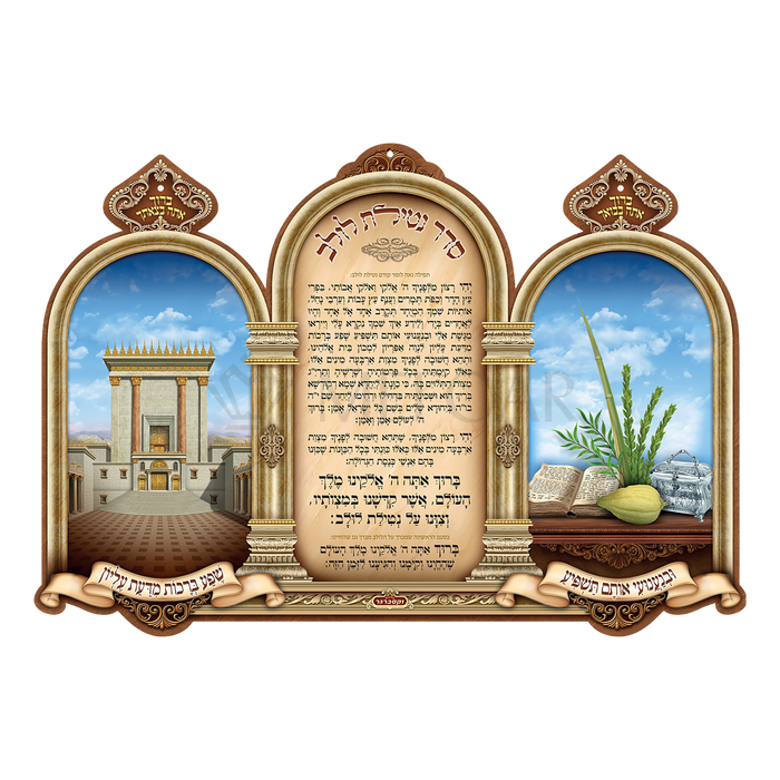 Laminated 3D Poster סדר נטילת לולב - Judaica Posters & Murals
