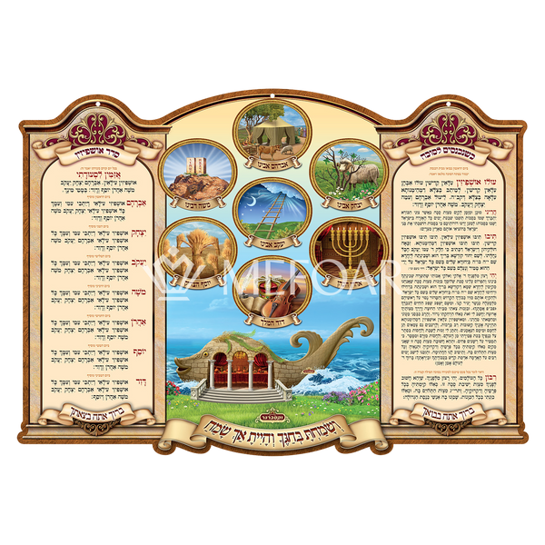 Laminated 3D Poster תפילה כשנכנים לסוכה - Judaica Posters & Murals