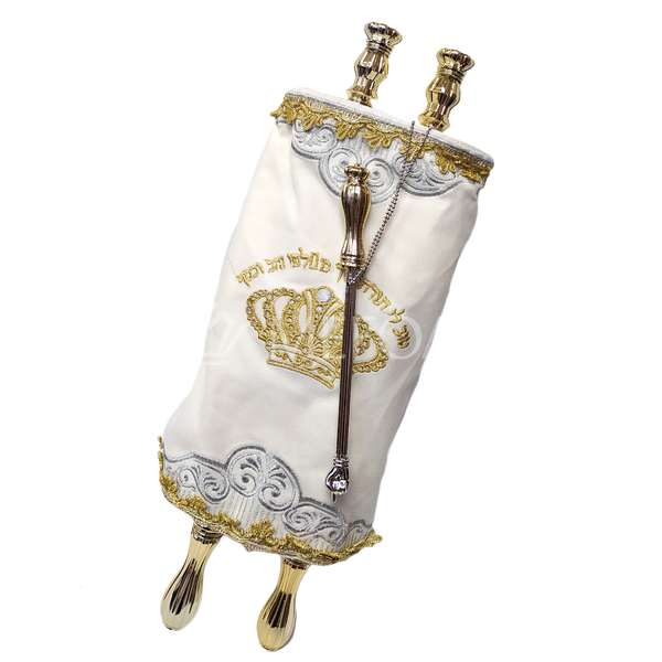 Sefer Torah Scroll with a Yad and Plastic Cover - Kids Judaica Gifts