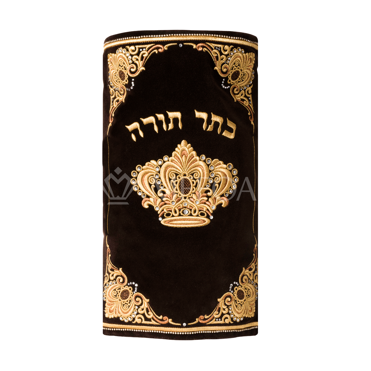 Velvet  Torah Mantle -style 273- Brown - Image 2