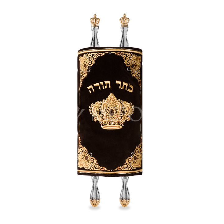 Velvet Torah Mantle - style #273 - Brown
