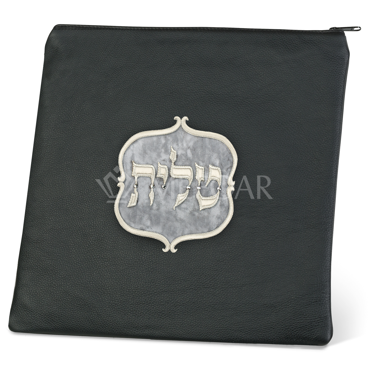 Tallis and Tefillin Bag Design #230 - Solid Leather and Velvet - Tallis Bags view 3 | Judaica Square Lakewood
