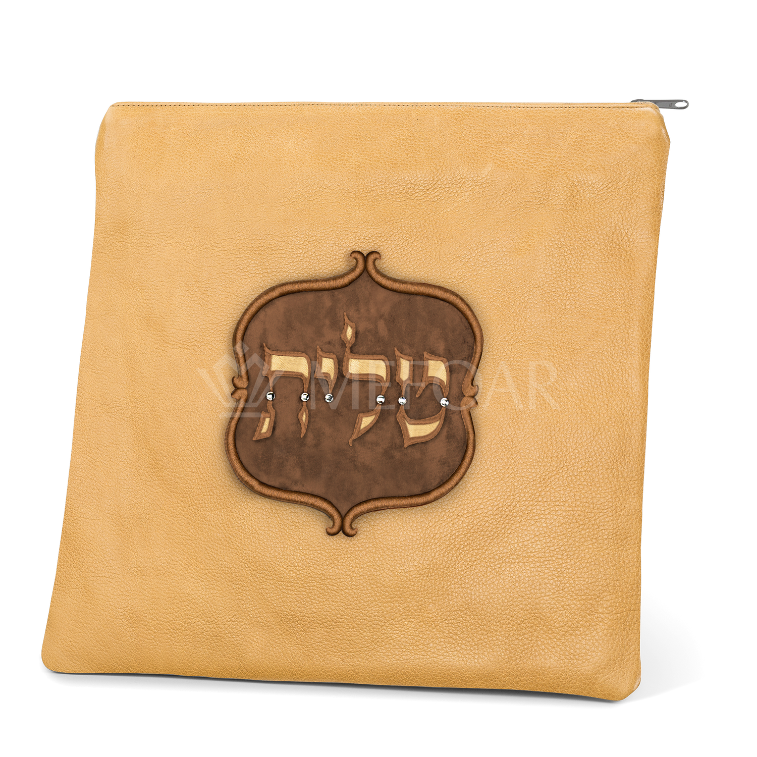 Tallis and Tefillin Bag Design #230 - Solid Leather and Velvet - Tallis Bags view 5 | Judaica Square Lakewood