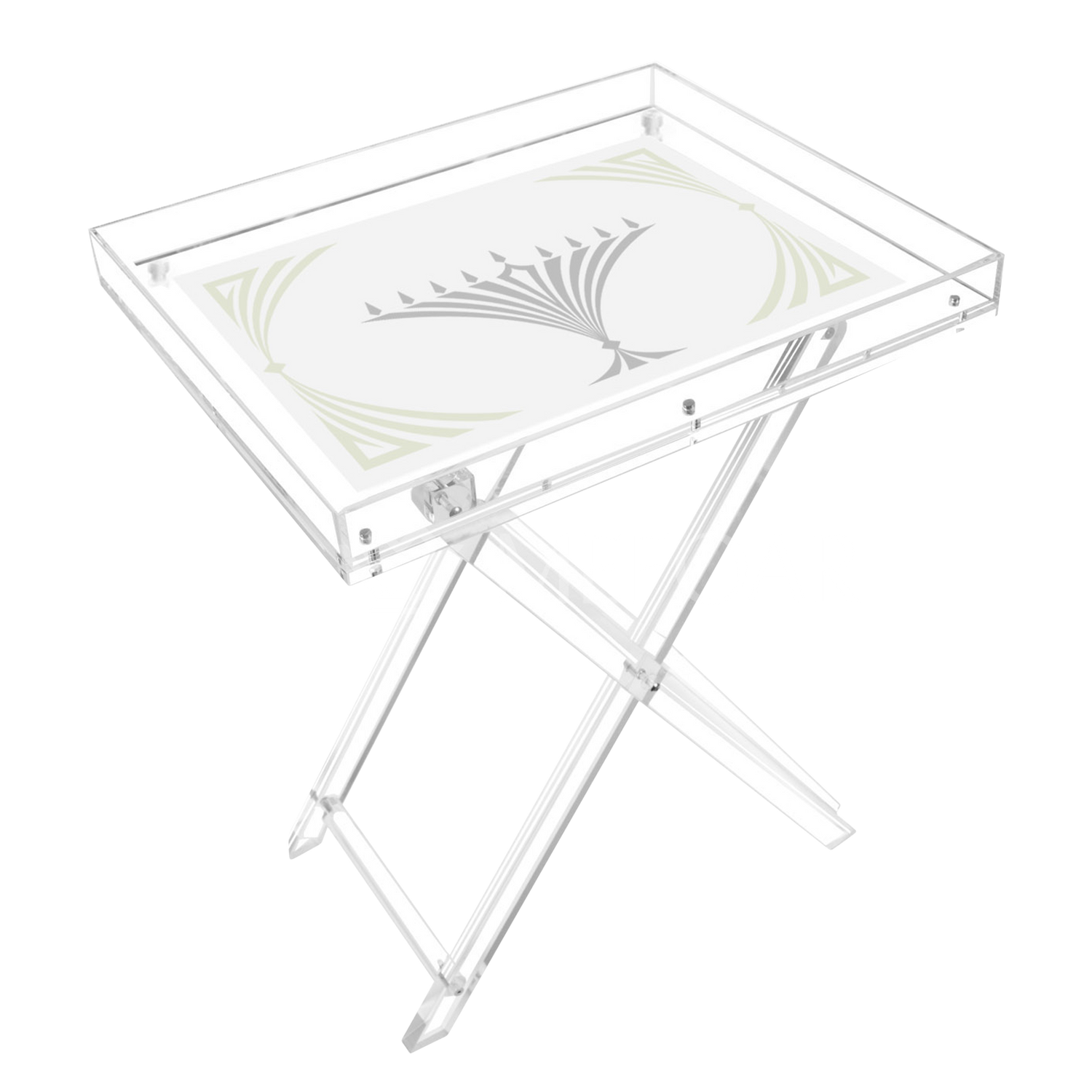Acrylic Rectangle Chanuka & Year Round Folding Table Style #107 - Judaica Decor view 2 | Judaica Square Lakewood