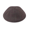 iKippah Merlot suiting kippah, black woven with merlot and cream threads, four-panel dome