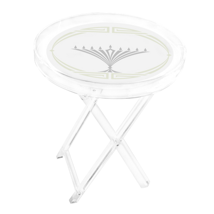 Acrylic Round Chanukah & Year round Folding Table Style #107 - Judaica Decor
