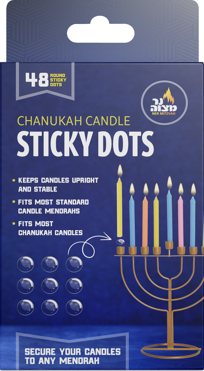 Candle Sticky Dots — wax dots holding thin Chanukah candles upright in a menorah | Judaica Square Lakewood