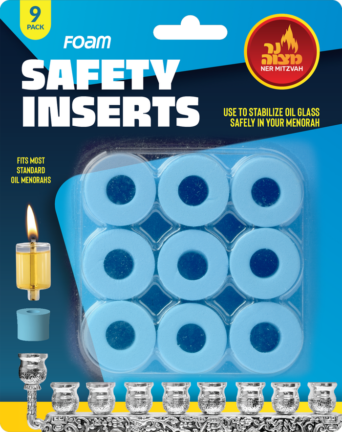 Menorah Safety Foam Set, Standard — protective foam inserts for menorah cups | Judaica Square Lakewood