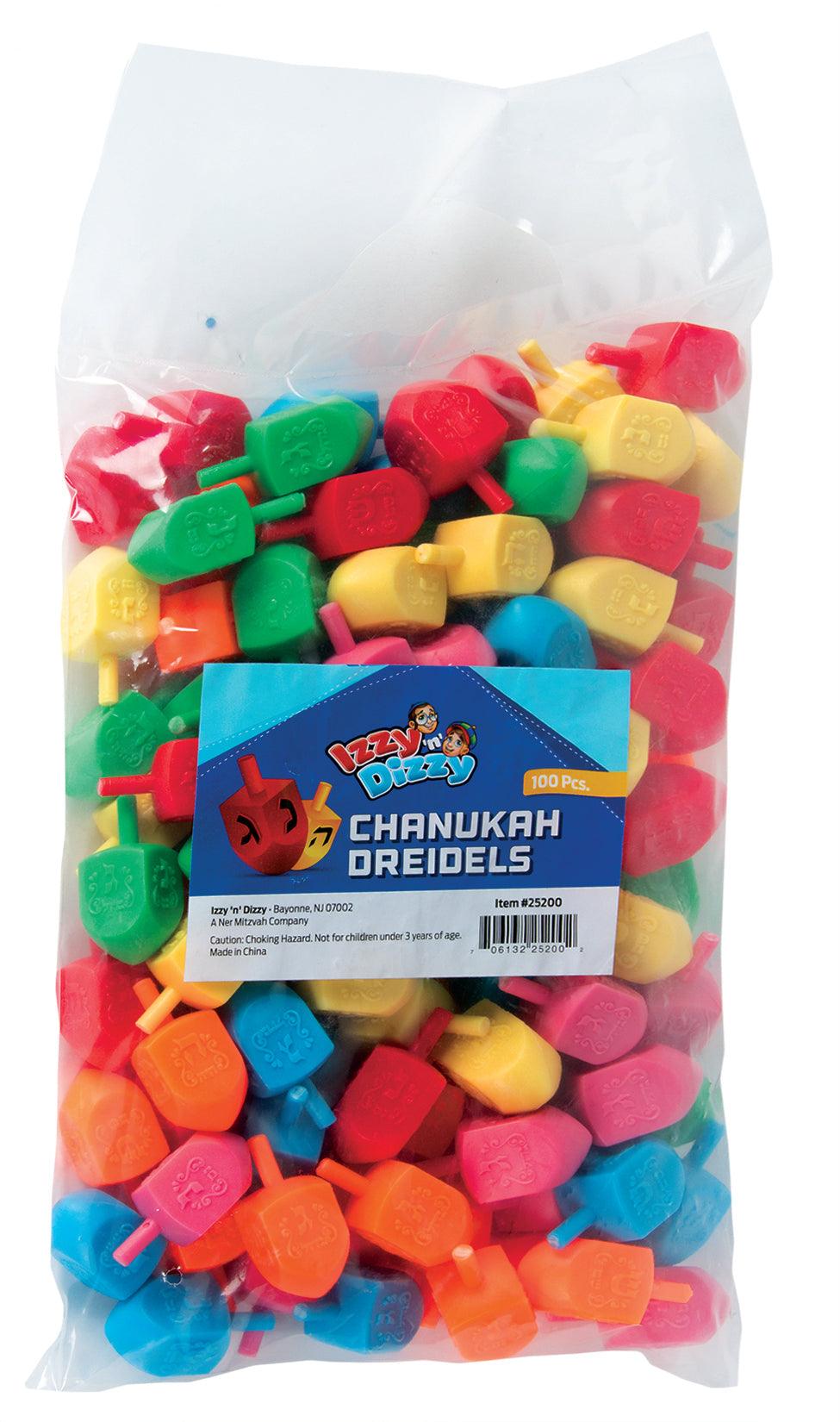 100 Multi Color Plastic Dreidels Medium Bulk Pack — Judaica Square