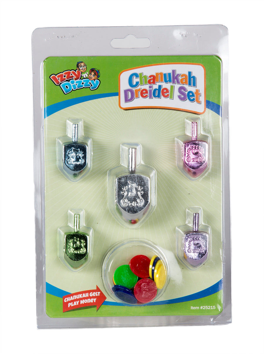 5PK. SET Metellic Dreidels — Judaica Square