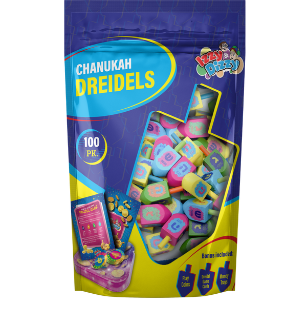 100 Multi Colored Wood Dreidels Medium Bulk Pack — Judaica Square