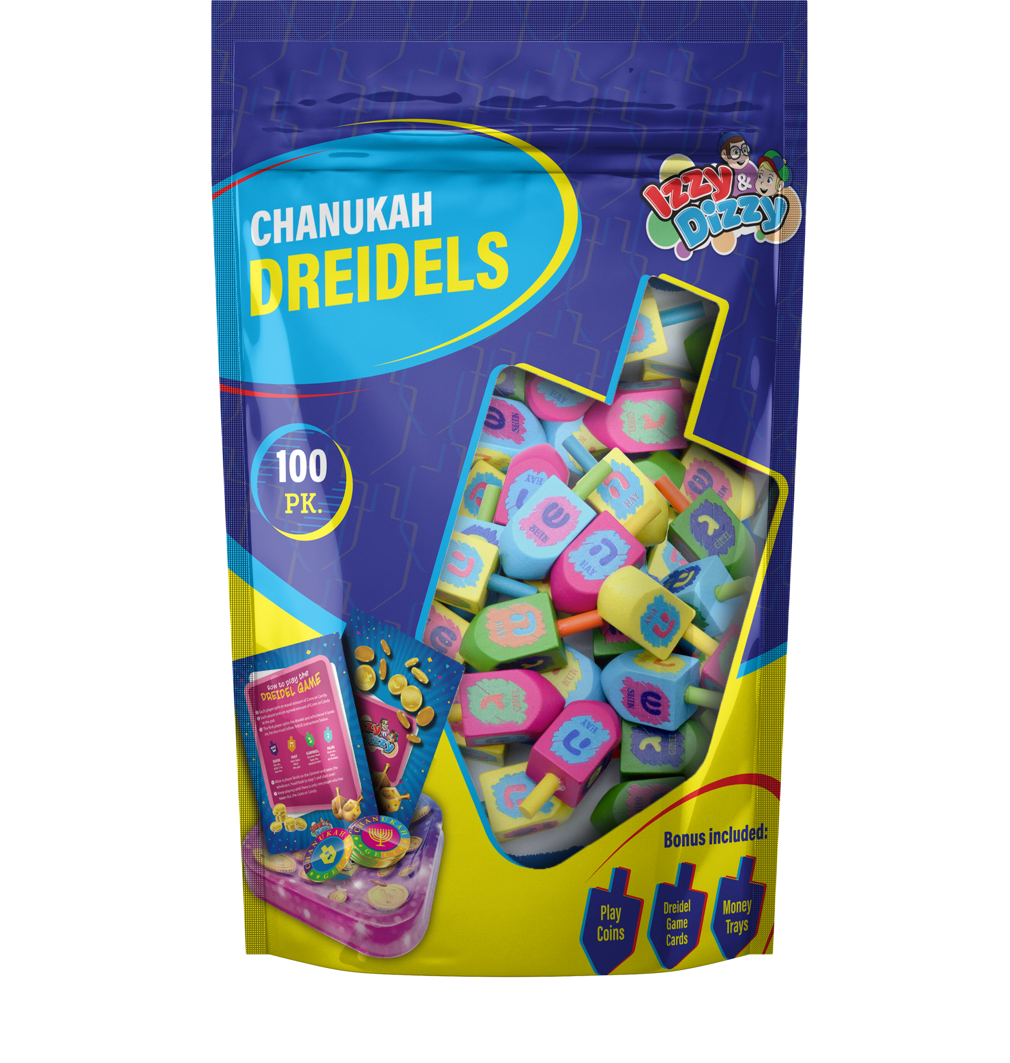 100 Multi Colored Wood Dreidels Medium Bulk Pack — Judaica Square