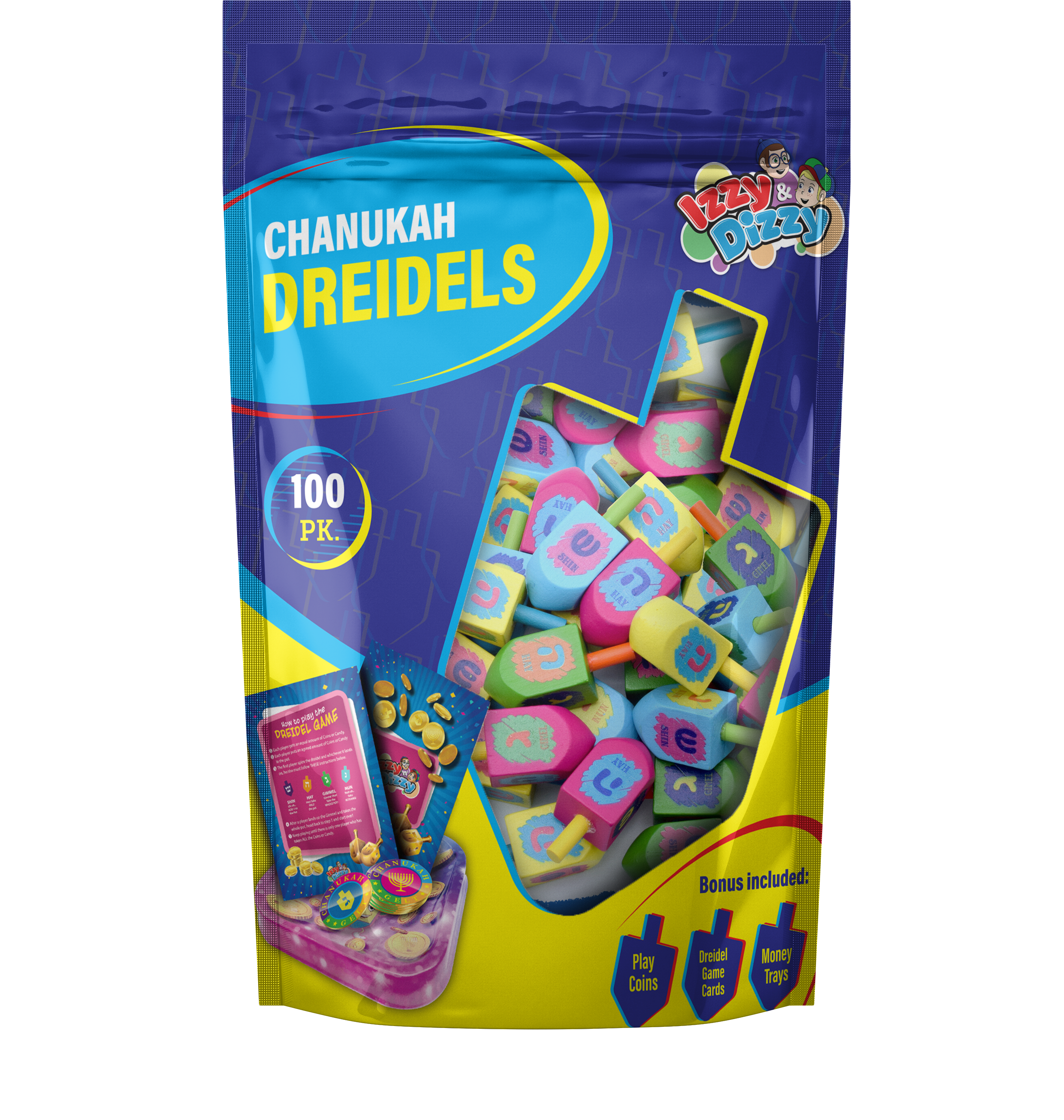 100 Multi Colored Wood Dreidels Medium Bulk Pack — Judaica Square