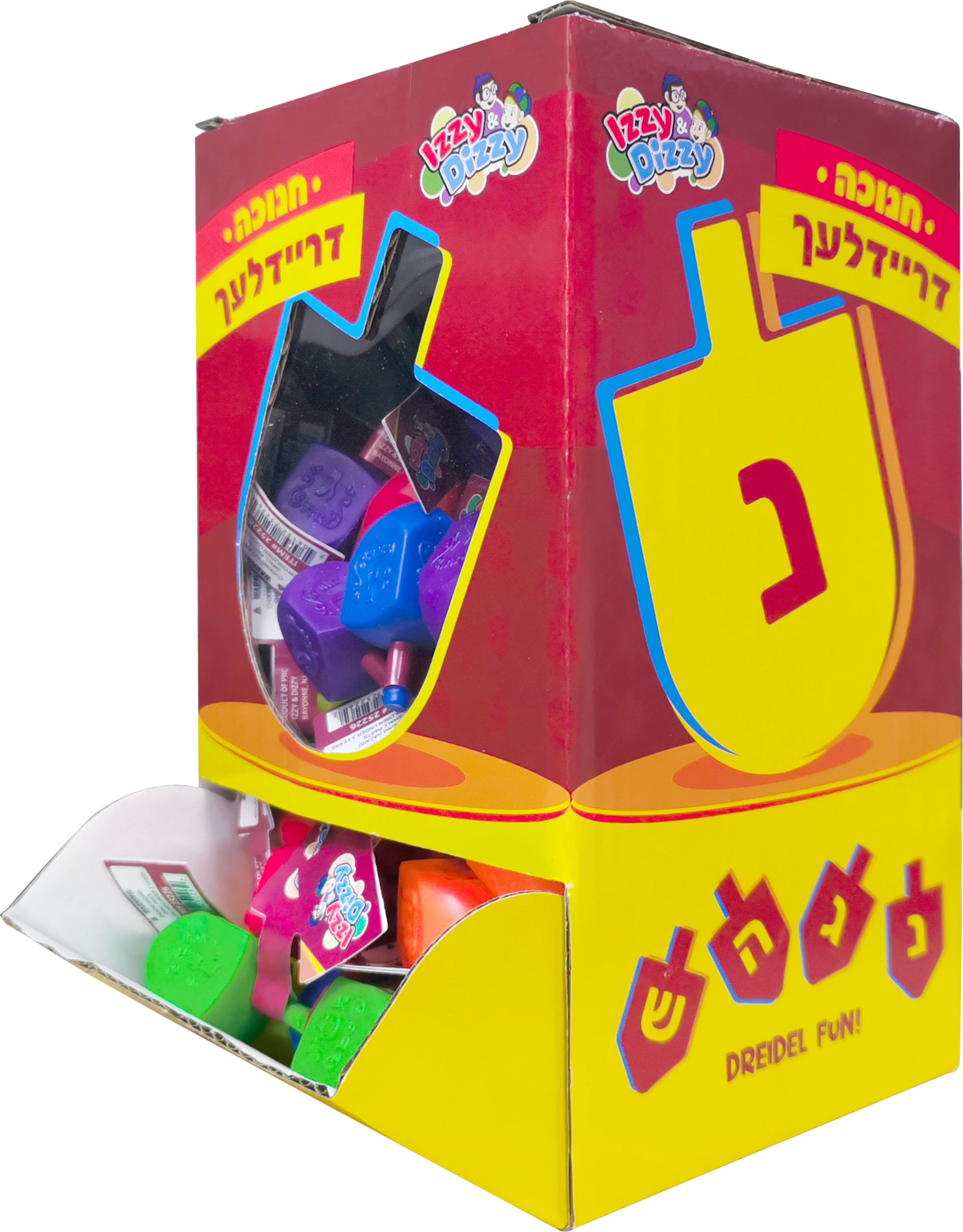 Assorted Color Dreidels Without English Wording - 100 Pack — Judaica Square