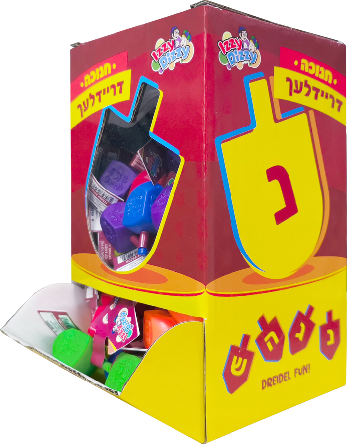 Assorted Color Dreidels 100-Pack — pile of mixed-color dreidels with Hebrew letters | Judaica Square Lakewood