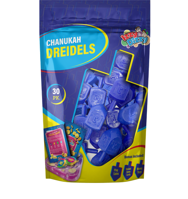 30 Blue Plastic Dreidels Medium — Judaica Square