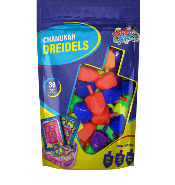 30 Multi Color Plastic Dreidels Medium — Judaica Square