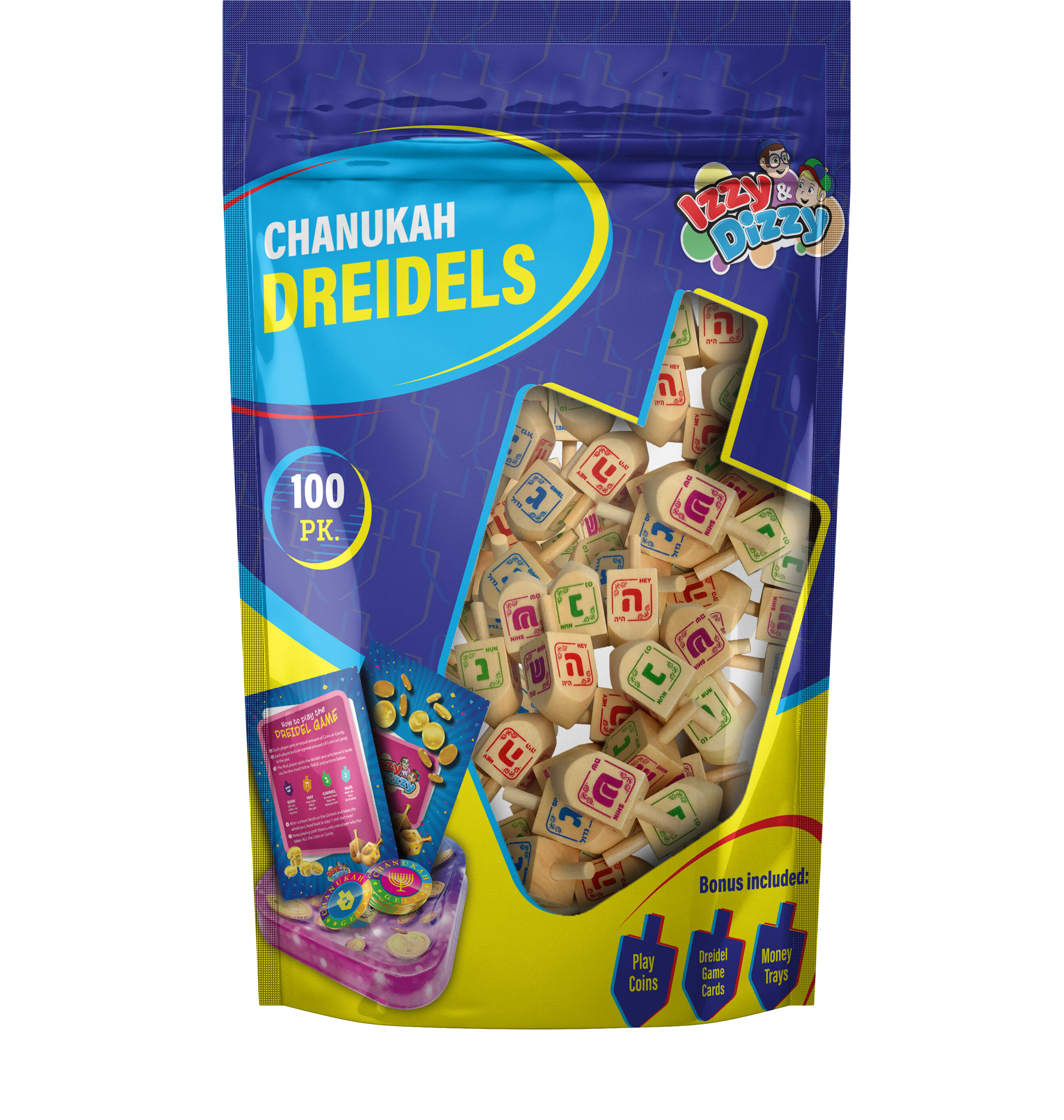 100 Natural Wood Dreidels Medium Bulk Pack — Judaica Square
