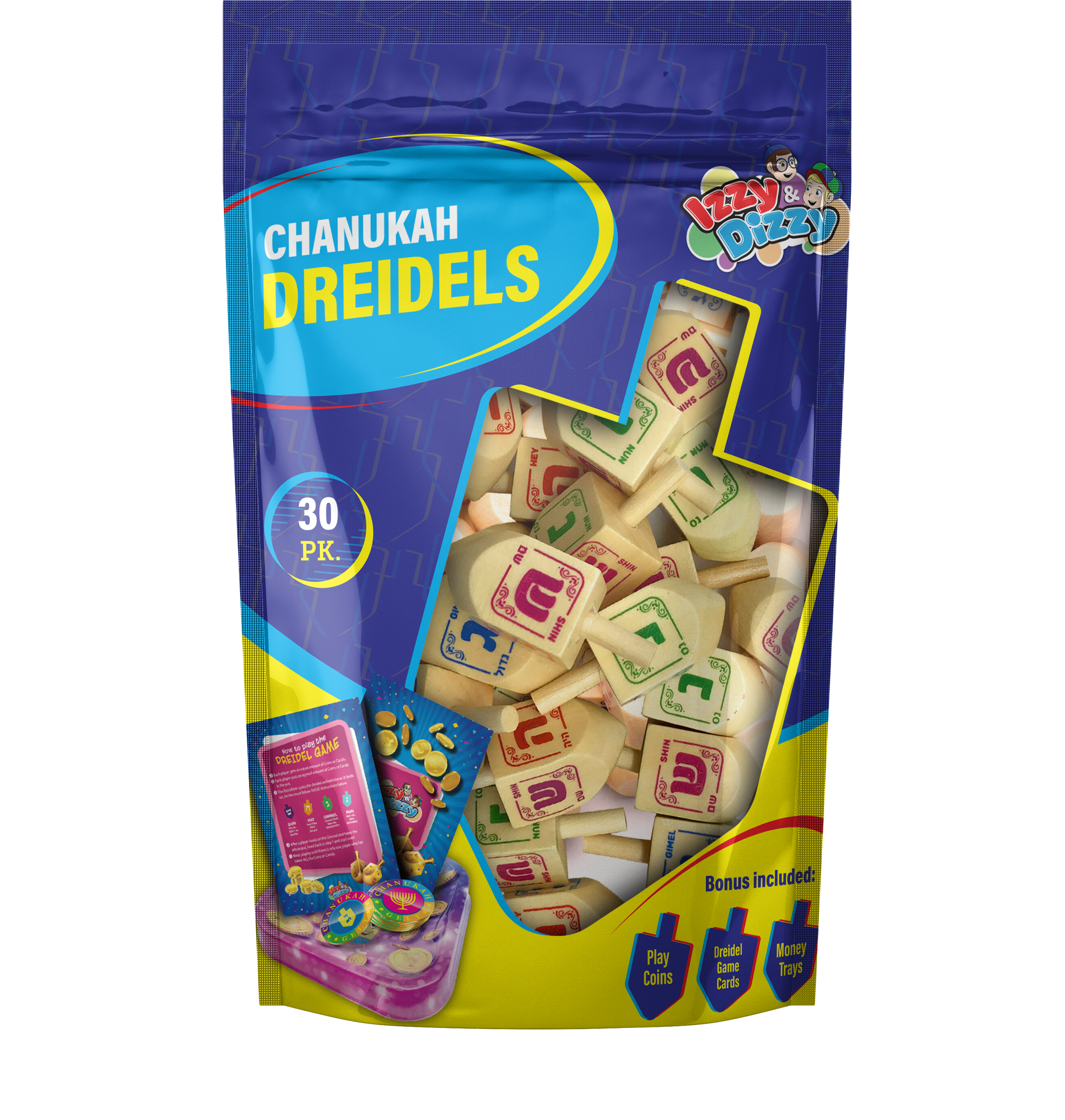 30 Natural Wood Dreidels Medium 30 Pack — Judaica Square