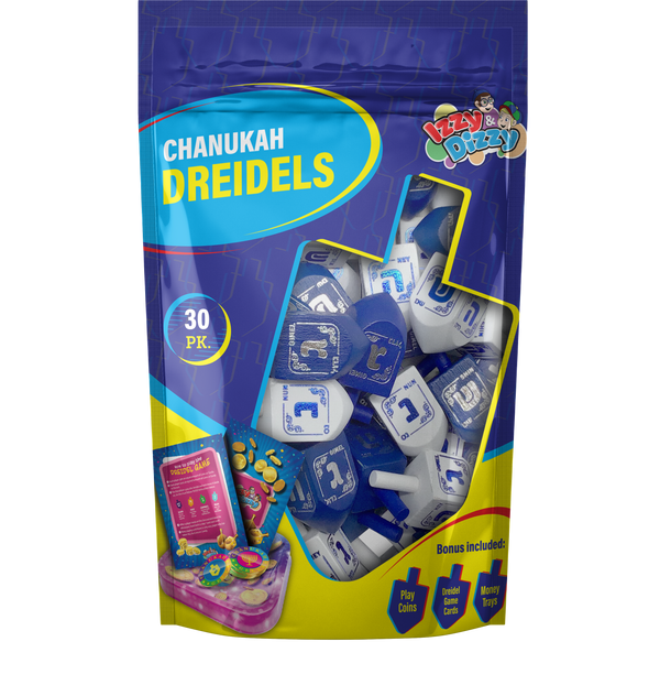 30 Blue & White Wood Dreidels Medium Bulk Pack — Judaica Square
