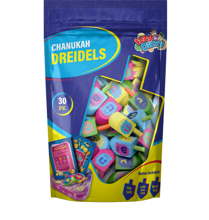 Multi-Colored Wood Dreidels — thirty painted wooden dreidels in mixed colors | Judaica Square Lakewood