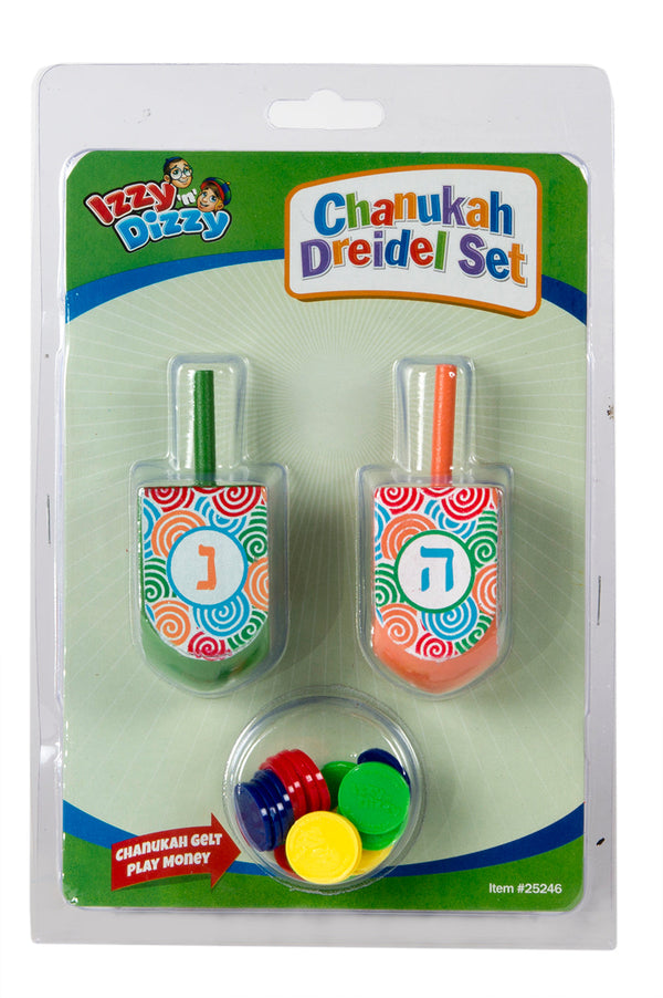 2 PK. Dreidel SET - Hand Painted Large — Judaica Square