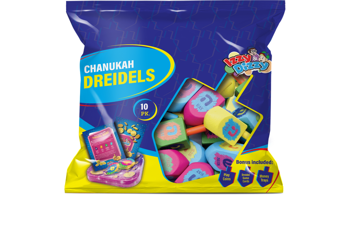 10PK. Multi Colored Wood Dreidels Medium Pack — Judaica Square