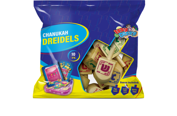 10pk. Natural Wood Color Dreidels — Judaica Square