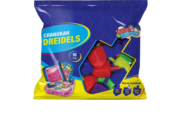 10PK. Multi Color Plastic Dreidels Medium Pack — Judaica Square