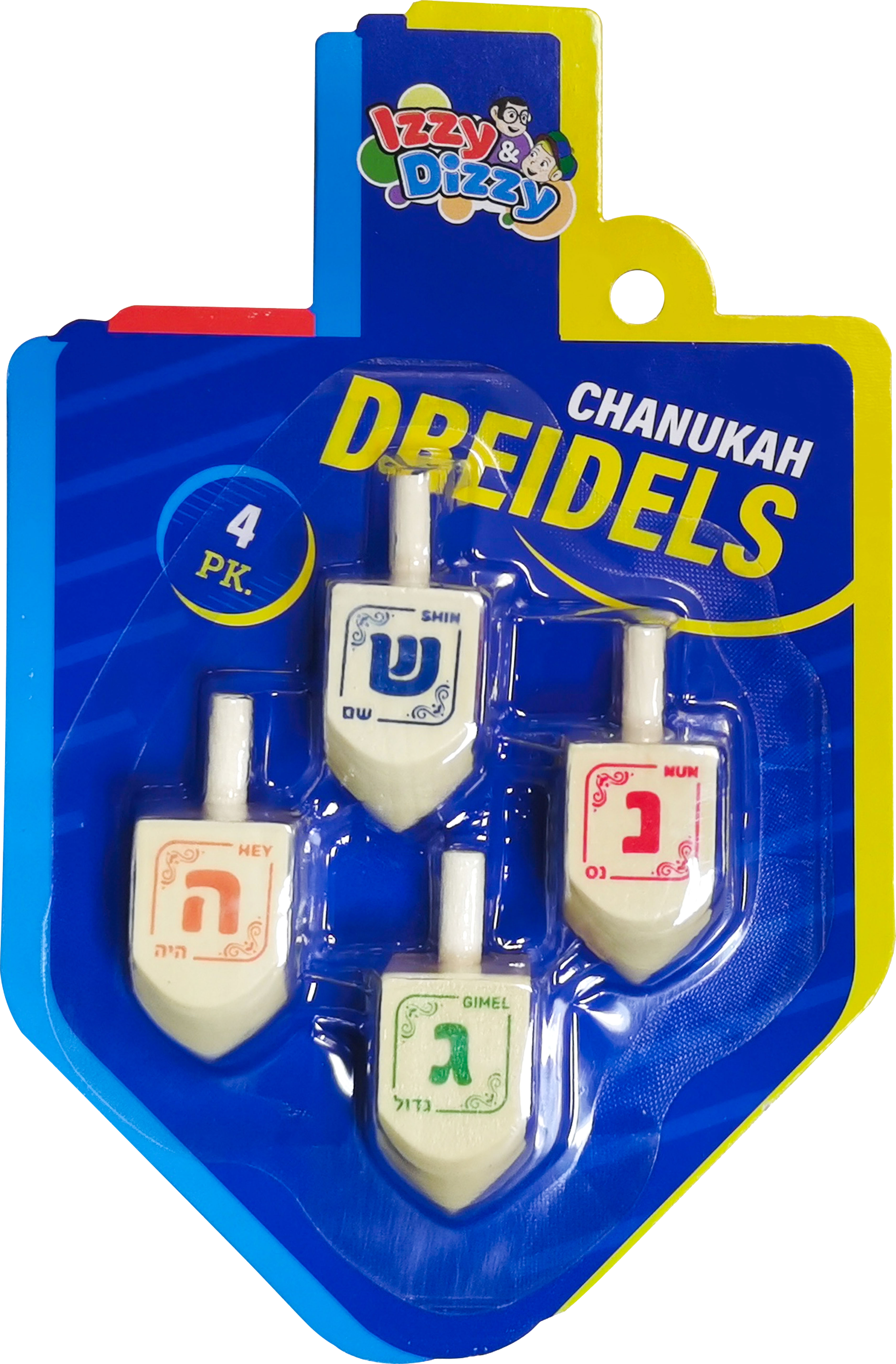 4PK. Natural Wood Dreidels Medium — Judaica Square