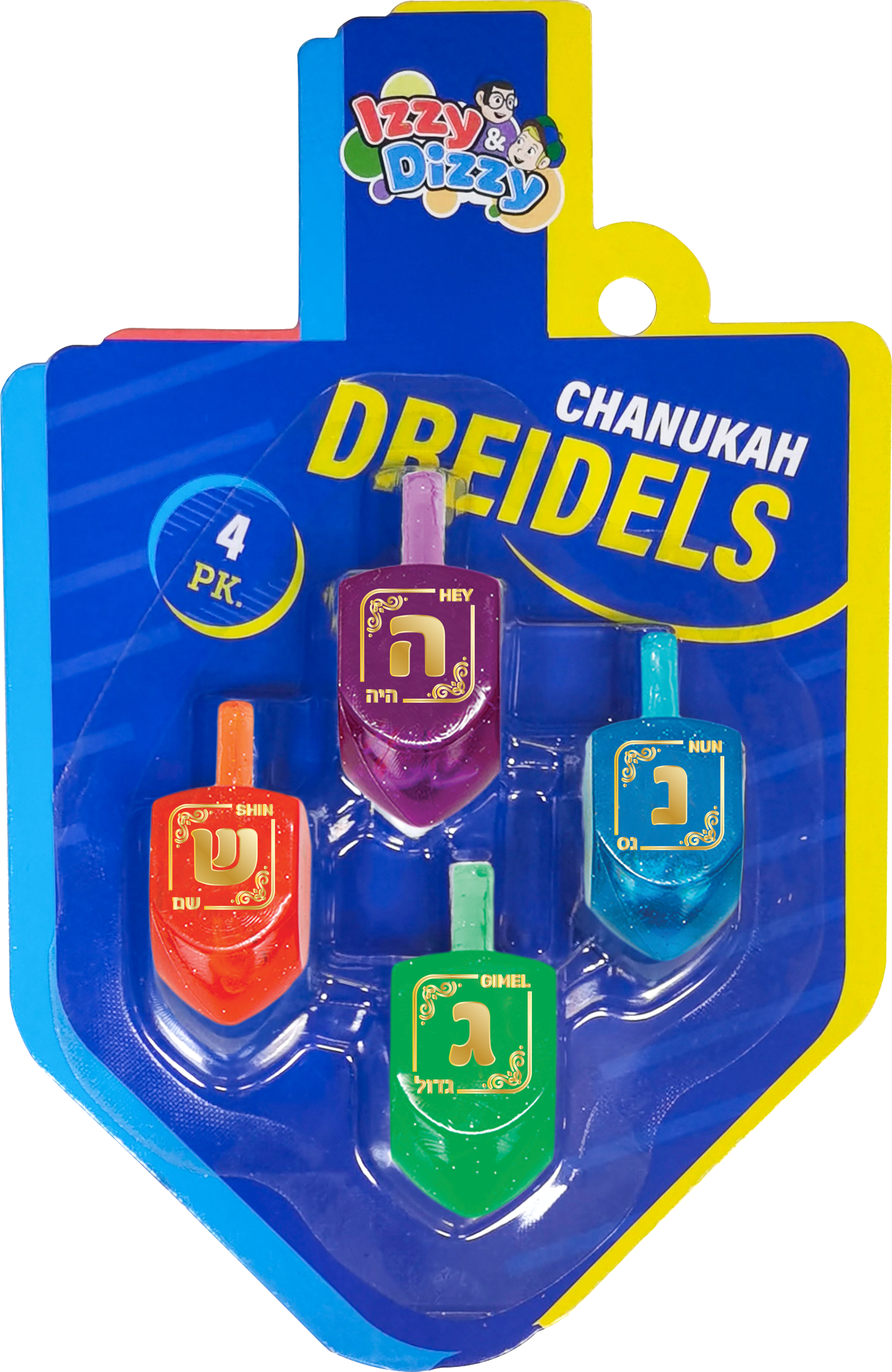4PK. Lucite Dreidels Medium — Judaica Square