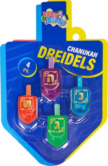 Multi-Color Lucite Dreidels, Medium — 4-Piece Pack