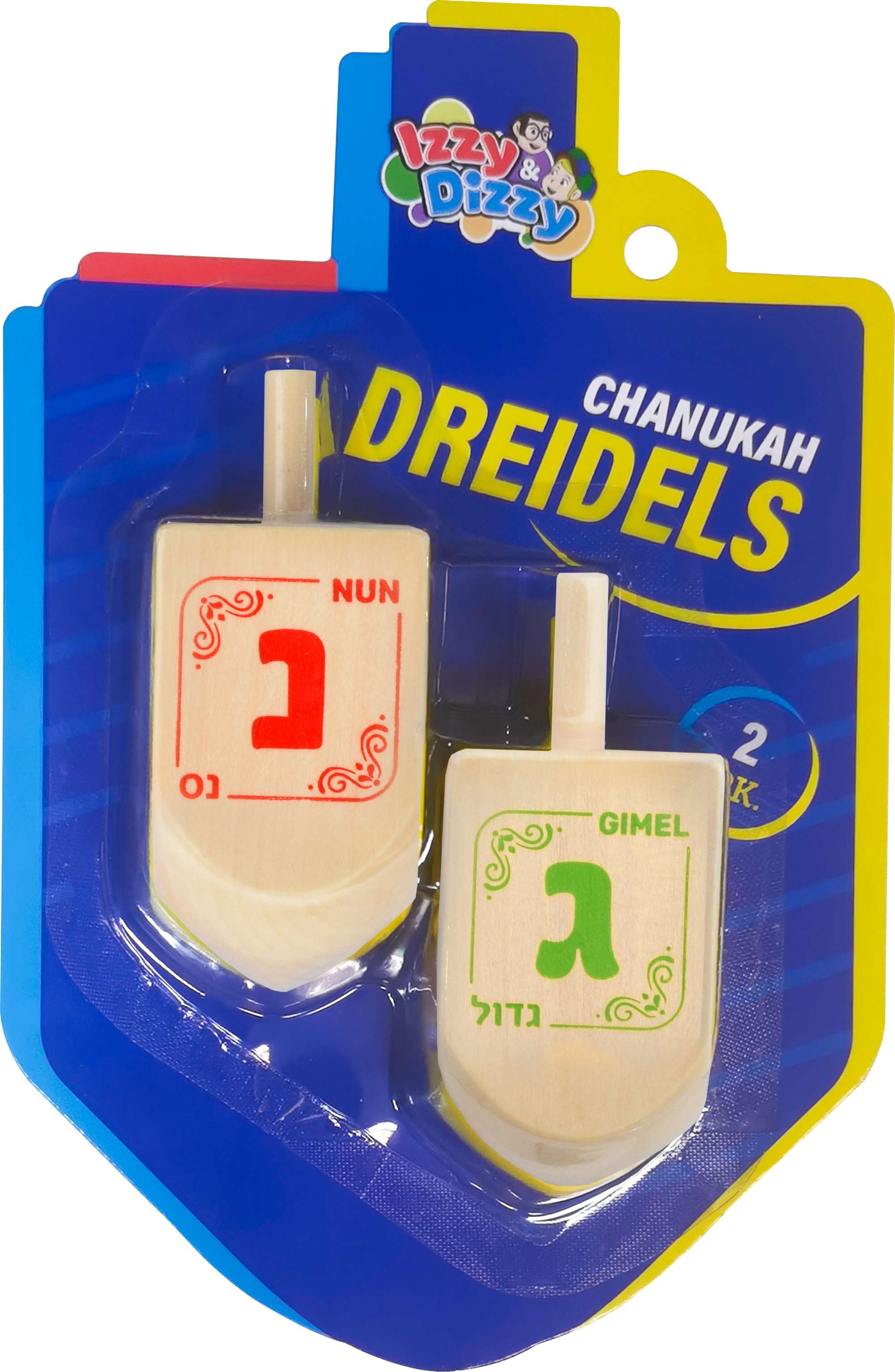 2PK. Natural Wood Dreidels Large — Judaica Square