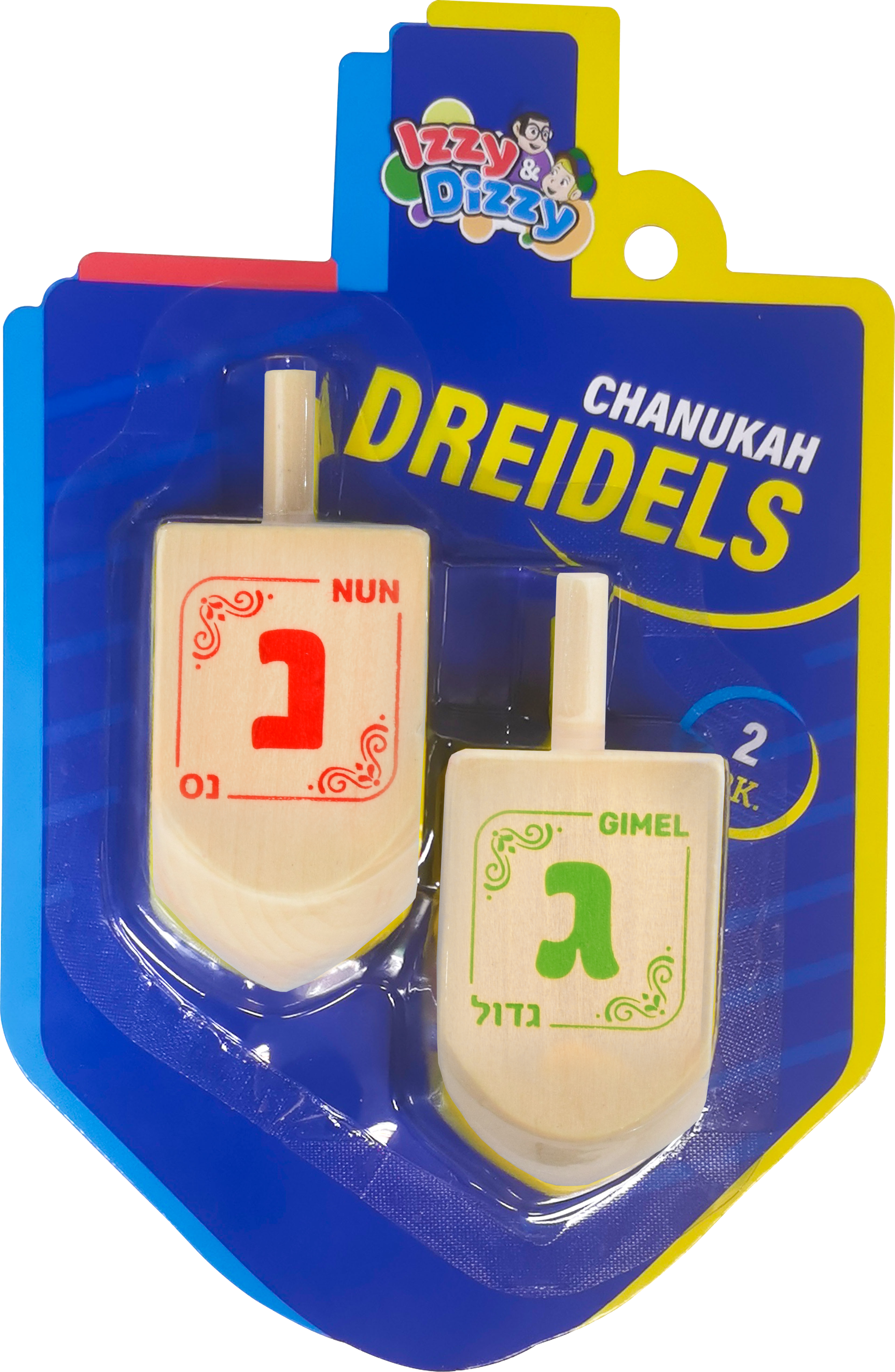 2PK. Natural Wood Dreidels Large — Judaica Square