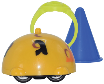 The Space Dreidel — multi-spin dreidel shown with its cone tip and ring | Judaica Square Lakewood
