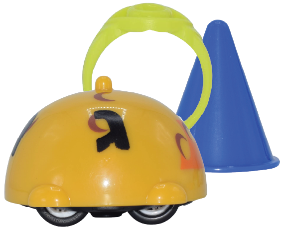 The Space Dreidel — multi-spin dreidel shown with its cone tip and ring | Judaica Square Lakewood