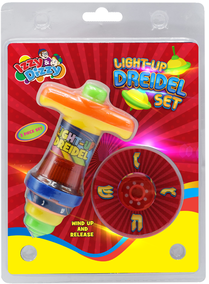 Light-Up Dreidel Set — two glowing dreidels side by side | Judaica Square Lakewood