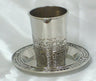 Silver Plate Kiddush Cup W/Plate - Jerusalem Design(KC-AVI20)
