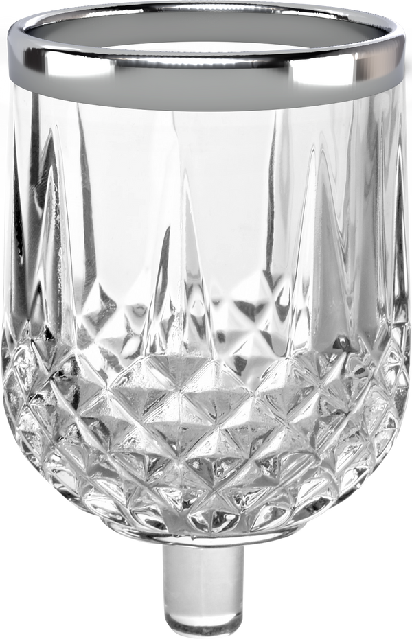 Crystal Oil Glass #13 - Silver Rim — Judaica Square