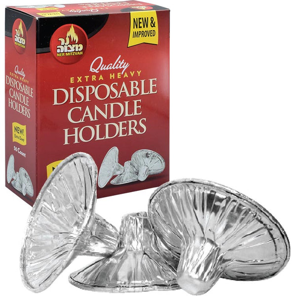 Extra Heavy Disposable Candle Holder — Judaica Square
