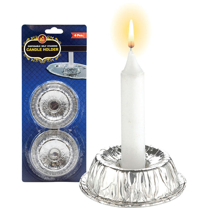 Self-Standing Candle Holders — six freestanding candle holders from one pack | Judaica Square Lakewood