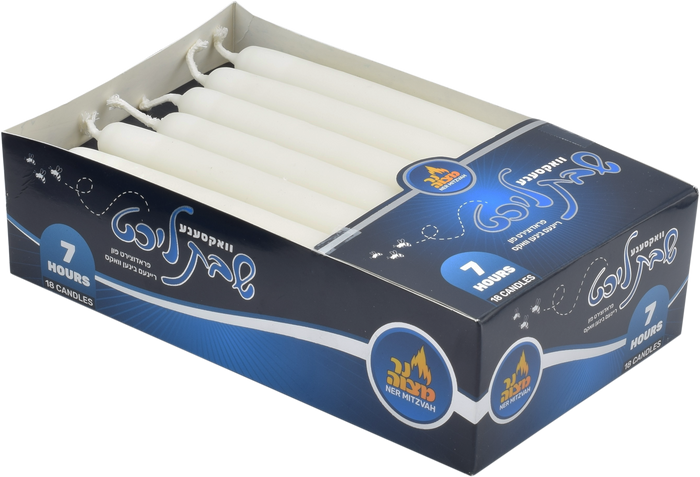 Beeswax Shabbos Candles — hand-dipped honey-colored tapered candles from an 18-pack | Judaica Square Lakewood