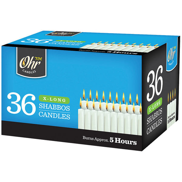 Long Shabbos Candles 5 Hour - 36 Pk — Judaica Square